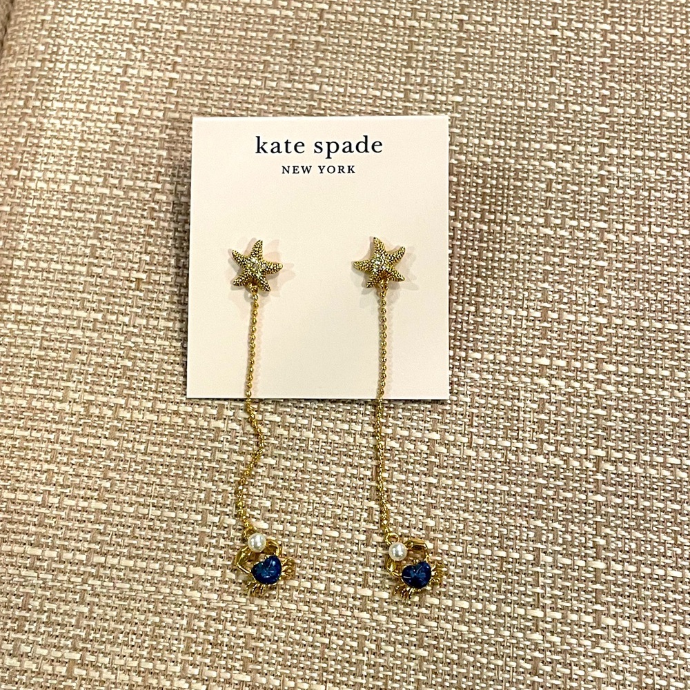 Kate, spade Seastar crab drop earrings